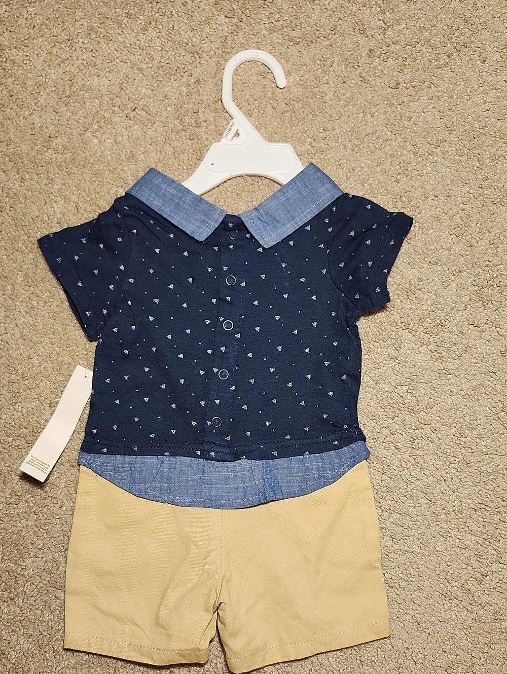 Tahari Baby Boy Nautical Anchor Romper 3-6M NWT